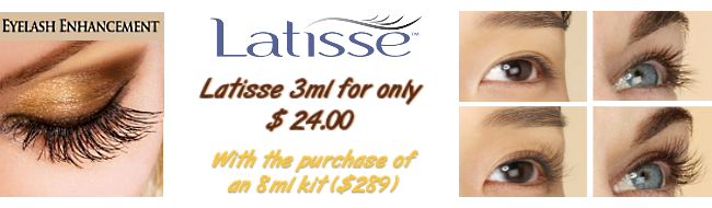 Latisse ~ 3ml for only $24 w/ purchase of 8ml kit for $289