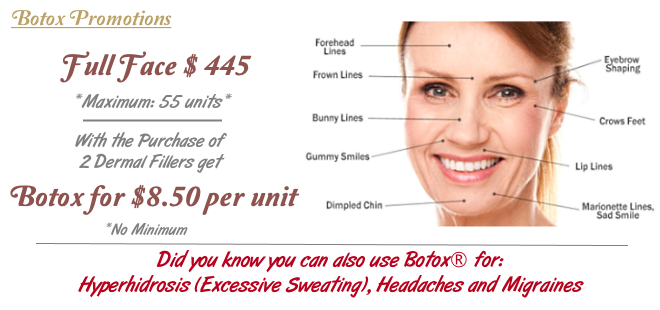 Botox $ 445 Full Face - $ 8.50 per unit sale